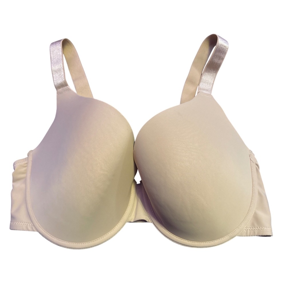 No Boundaries Beige Lightly Lined Full Figure T-Shirt Underwire Bra Size 40D